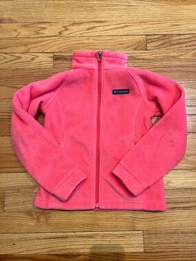 Columbia Bright Neon Pink Zip-Up Fleece Jacket